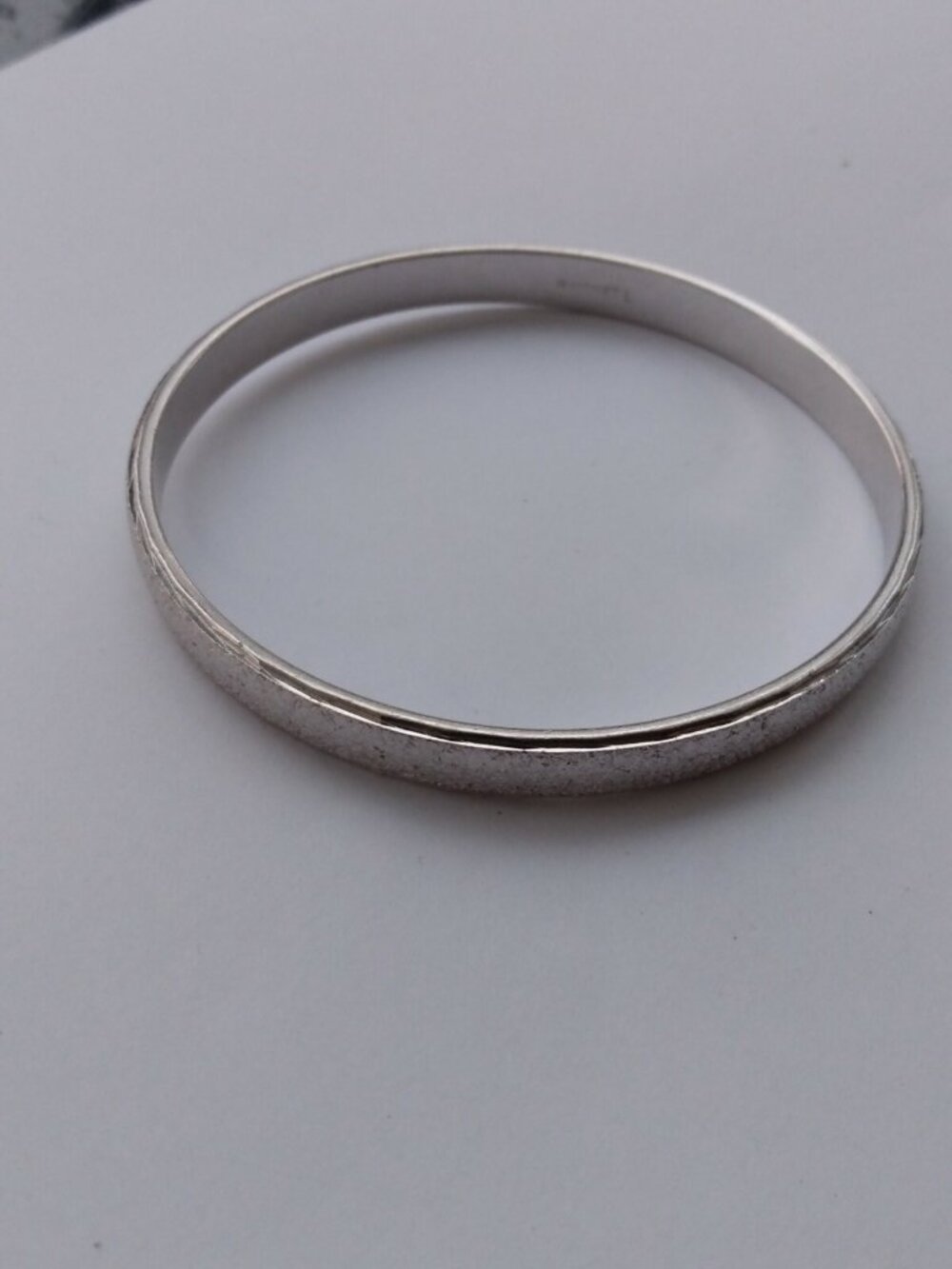 Monet Signed Vintage Silver Toned Bangle Bracelet Etched design